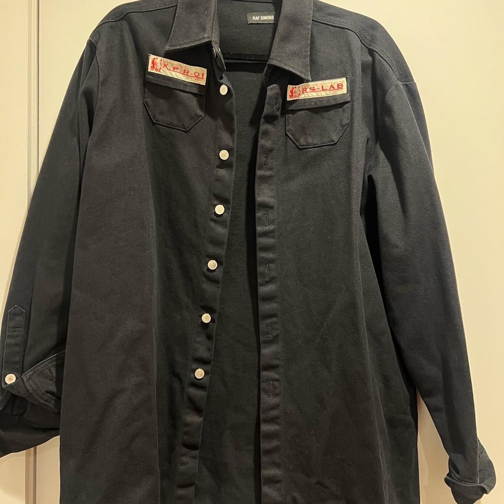Raf Simons Black Denim Slim Fit Shirt